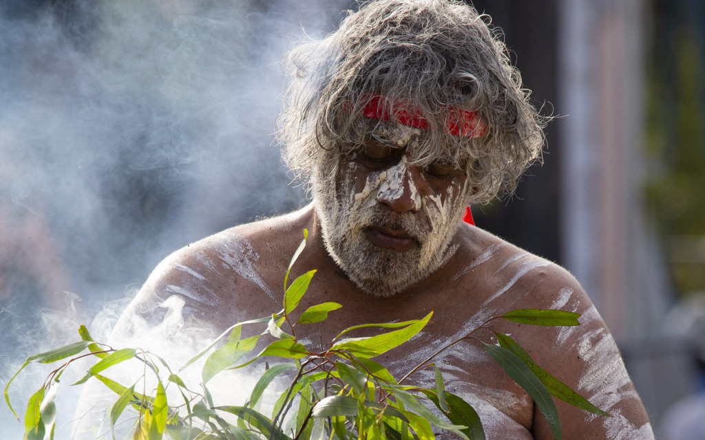 Smoking Ceremony at WugulOra Morning Ceremony