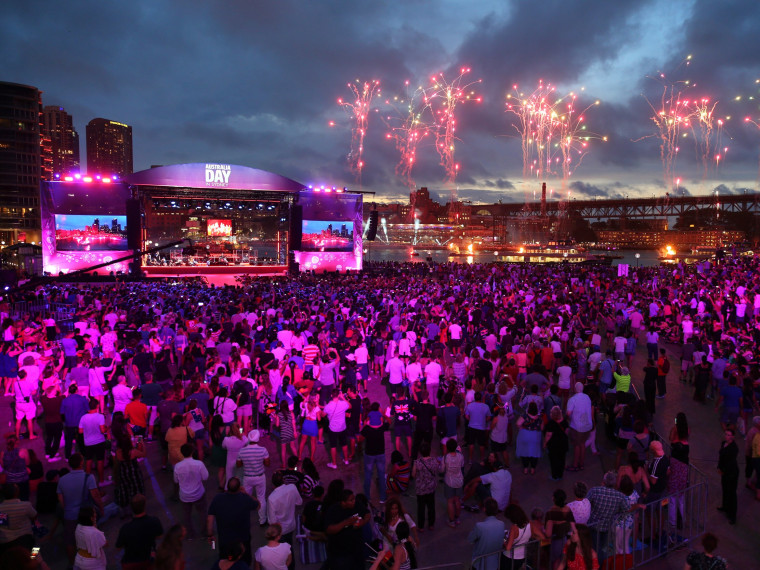 Fireworks during Australia Day 2018 Live at Sydney Opera House