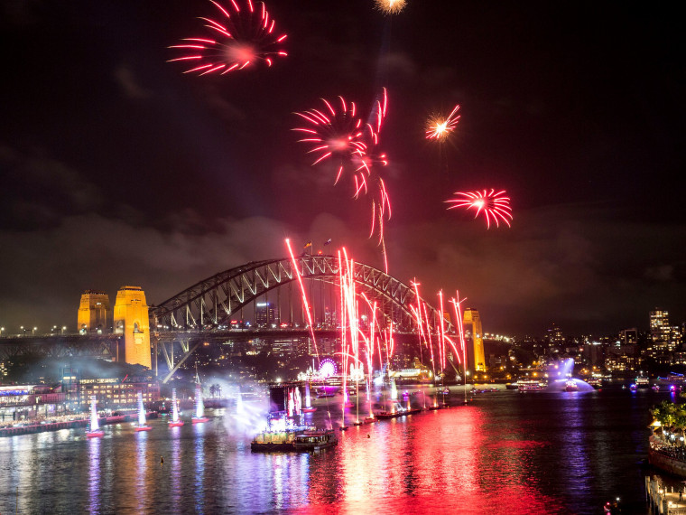 Fireworks during Live at the Quay on Australia Day 2018