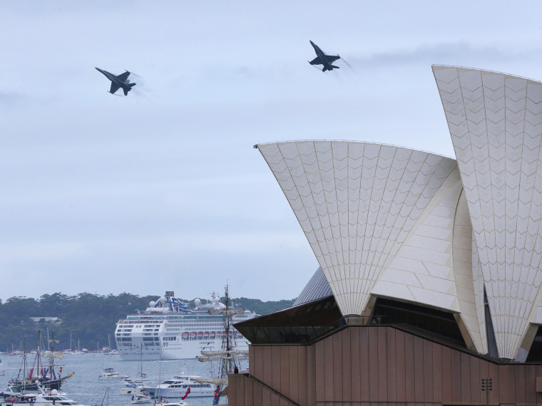 Flying over the Opera House on Australia Day 2018