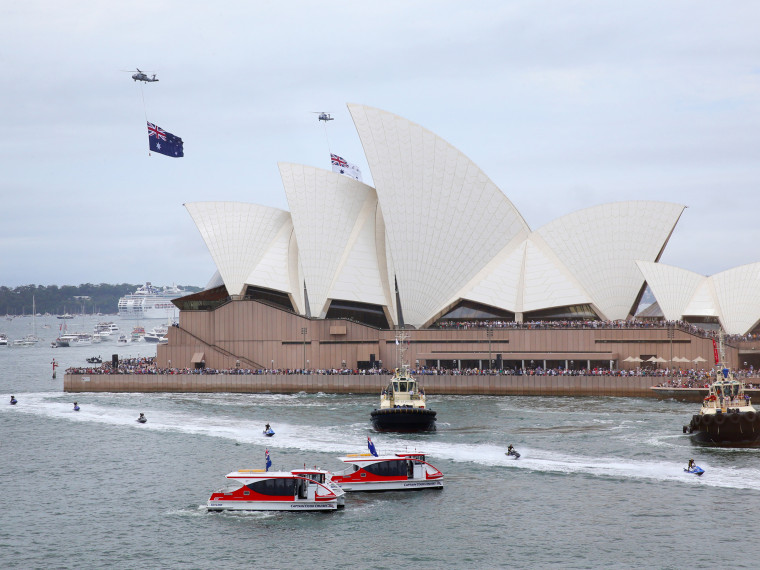 Flyover Sydney Harbour Bridge on Australia Day 2018