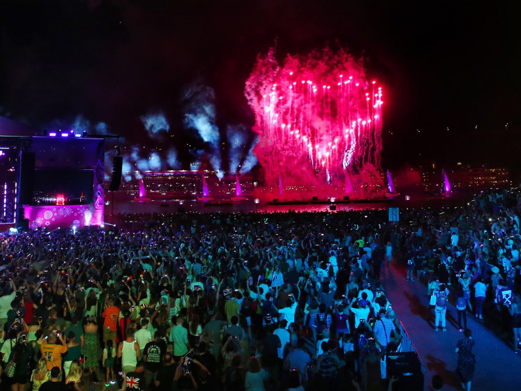 Heart shaped fireworks during Australia Day Live