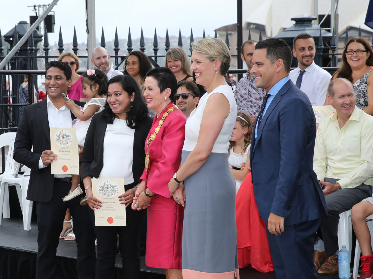 Showing off certificates at Lord Mayor Citizenship Ceremony on Australia Day 2018