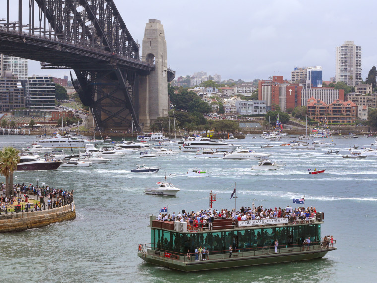 Sydney Glass Island watching over all the activity on Sydney Harbour during Australia Day 2018
