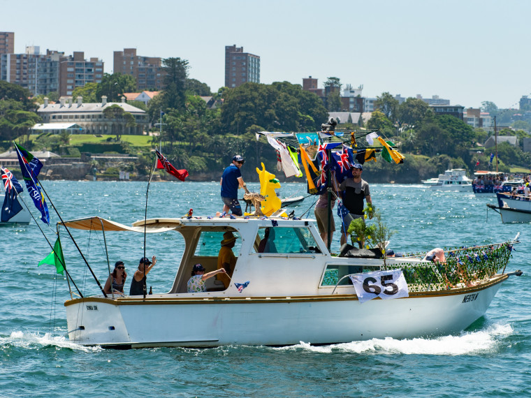 Gunga Din won the Budgie Smuggler Award at the Australia Day Harbour Parade 2019