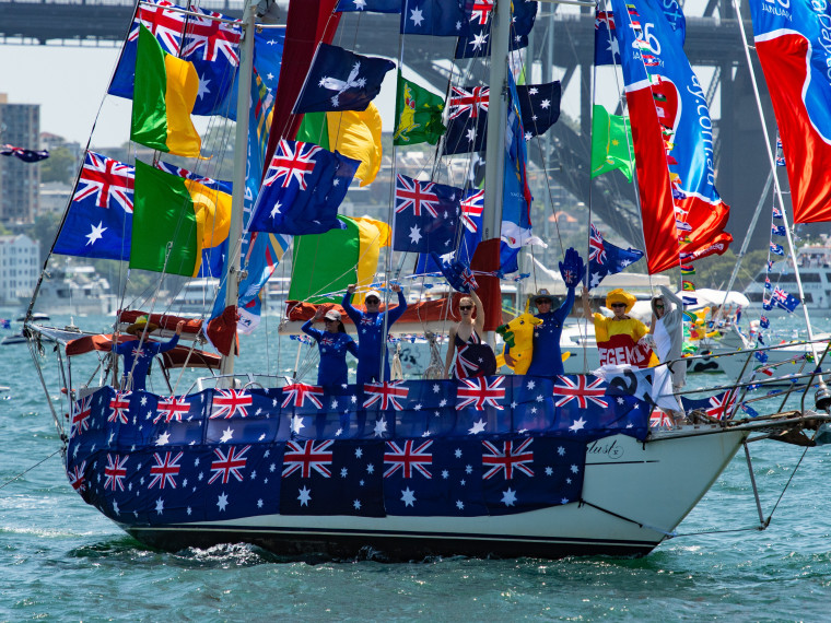Wanderlust V won the Going Overboard Award at the Australia Day Harbour Parade 2019