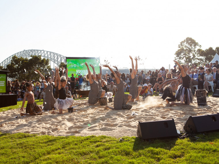 Sand circle at the Wugulora Indigenous Morning Ceremony
