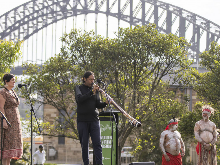 WugulOra Morning Ceremony - William Barton performance (Australia Day 2022)