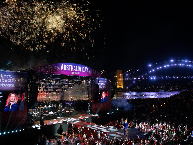 Australia Day Live concert - Delta Goodrem performing and fireworks (2022)