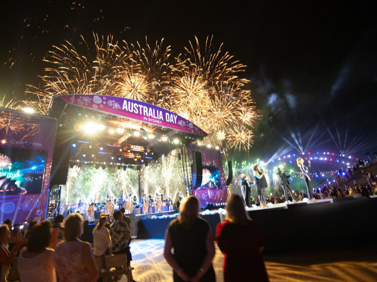 Australia Day Live at Sydney Opera House stage during the fireworks