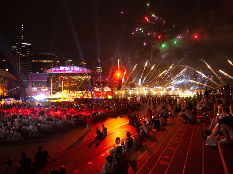 Fireworks during Australia Day Live at Sydney Opera House v2