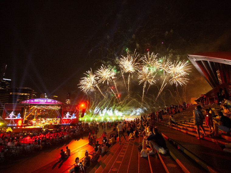 Fireworks during Australia Day Live at Sydney Opera House