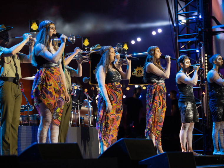 KARI singers and the Austtralian Army performing at Australia Day Live at Sydney Opera House