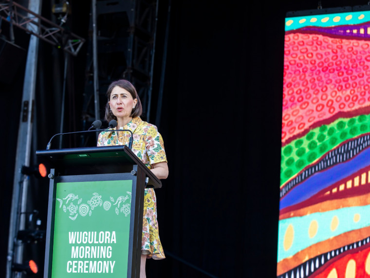 NSW Premier Gladys Berejiklian at the WugulOra Morning Ceremony 2021