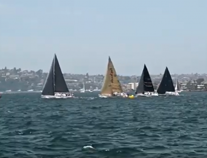 Yachts sailing during Australia Day Regatta