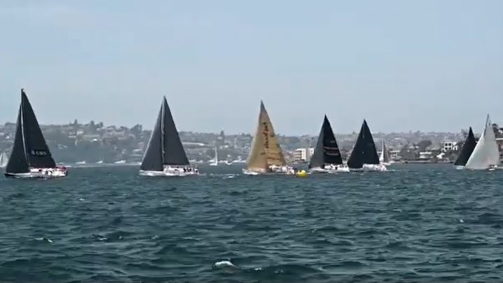 Yachts sailing during Australia Day Regatta